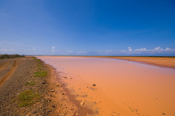 almost dryout  flat salina lake of hato plateau curacao