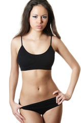 Fototapeta premium sexual woman in black underwear
