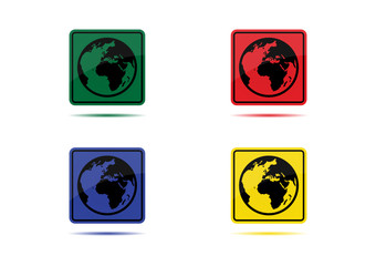 Globe Icon (4 Color Variations)