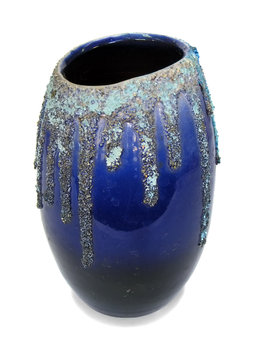 Dark blue ceramic vase