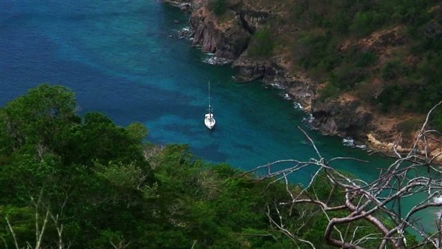 Mouillage de r&ecirc;ve aux antilles.