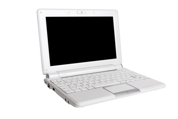 Wei&szlig;er Laptop (freigestellt mit Pfaden)