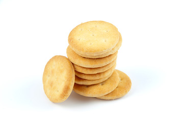 salt crackers isolated.