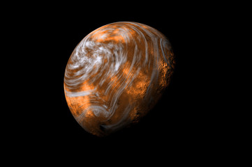 planet isolated in black