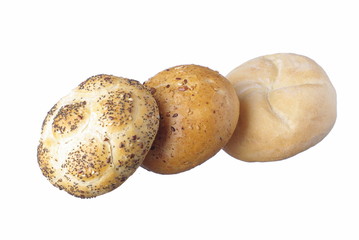 Fresh fancy roll isolated on white