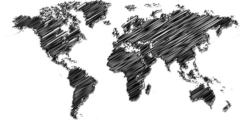 Scribble world map.