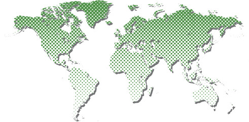 Fototapeta na wymiar Halftone world map.