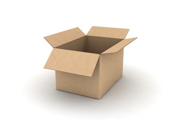 empty cardboard - isolated 3d render illustration