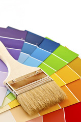 Paint brush with color cards