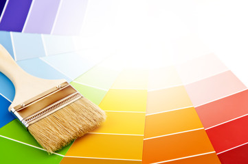 Paint brush with color cards