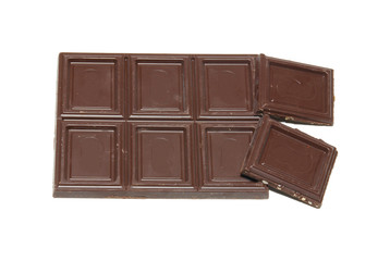 Chocolate isolated on white.