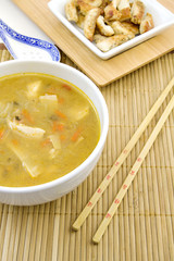 asiatische Hühner und Gemüsesuppe