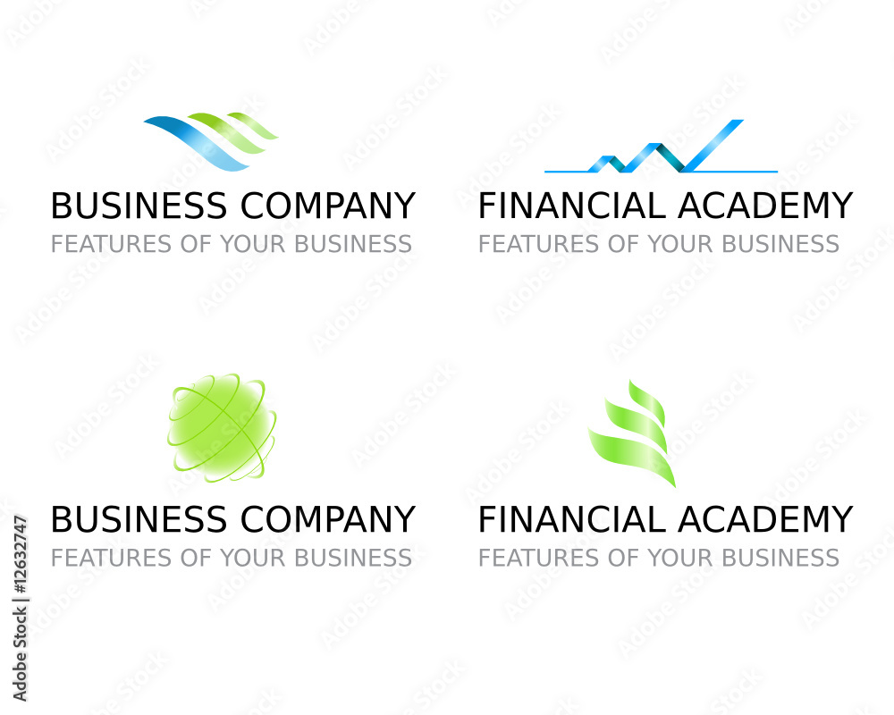 Wall mural business template set of logo signs