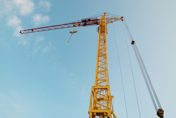 Building crane and construction.