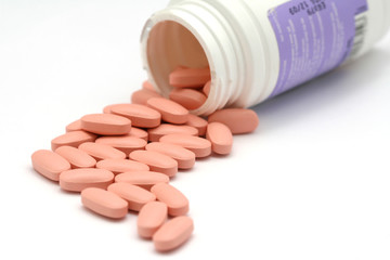 Pills on a white background.