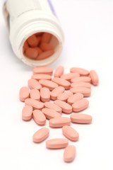 Pills on a white background