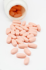 .Pills on a white background