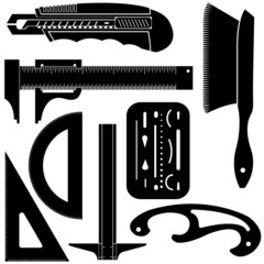 Vector set of drafting tools
