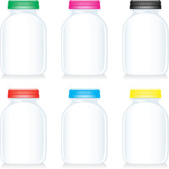 isolated milk glass bottles