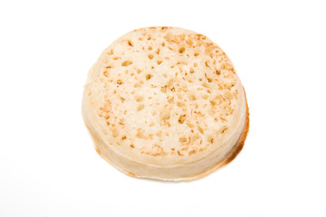 Crumpet on a white background