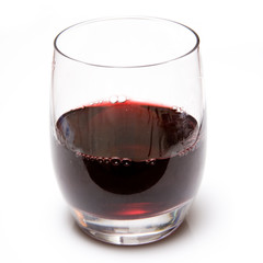 Glass of port on a white studio background