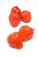 Strawberries isolated on a white background.