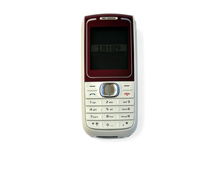 Mobile phone isolated over white with clipping path.