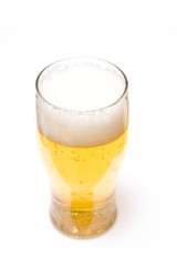 Glass of beer isolated on a white background.