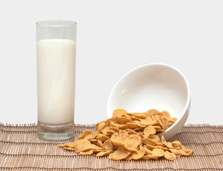corn flakes and milk
