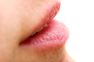 Lips of a woman closeup