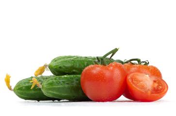 Cucumbers and tomatoes
