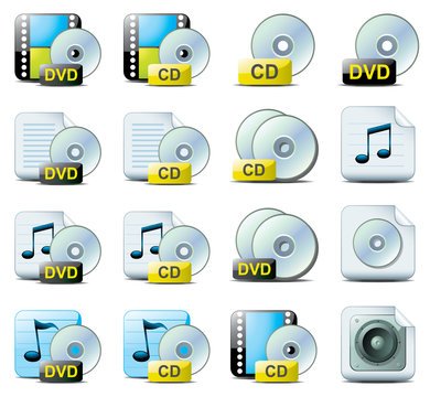 CD and DVD web icons