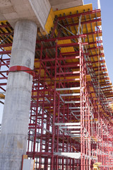 Concrete constructing bridge