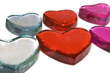 Herzen aus Glas