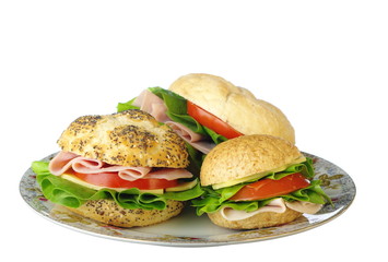 Delicious sandwich isolated on white