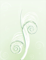 Illustration of floral green background