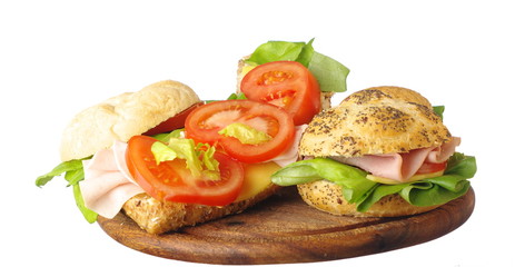 Fresh sandwich on white