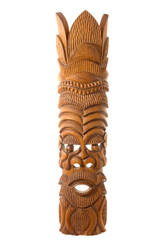 Wooden mask isolated on white