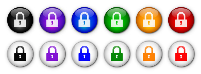 "Security" buttons (x12) (various colours)
