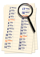 CALENDARIO - IN EVIDENZA IL GIORNO VENERDI 17