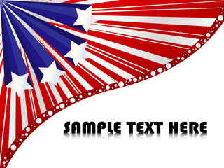 Sample text background with american flag