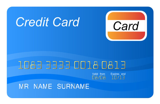 Blue credit card vector