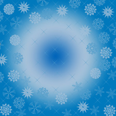 Snowflakes on blue