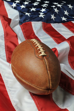 Football against an American flag
