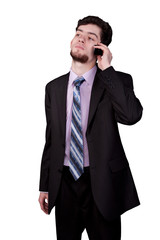 young businessman talking using mobile phone