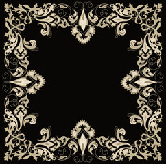 Frame. Abstract design floral elements.