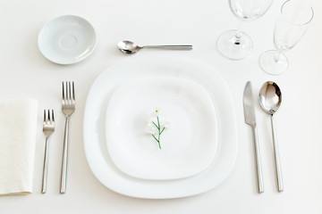 white place setting