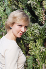 The girl and a cactus