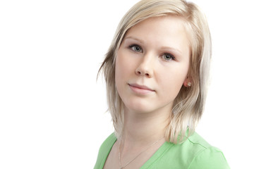 Fototapeta premium Cute teenage girl in green shirt