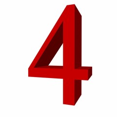 Obraz premium 3D digit: 4 (four)
